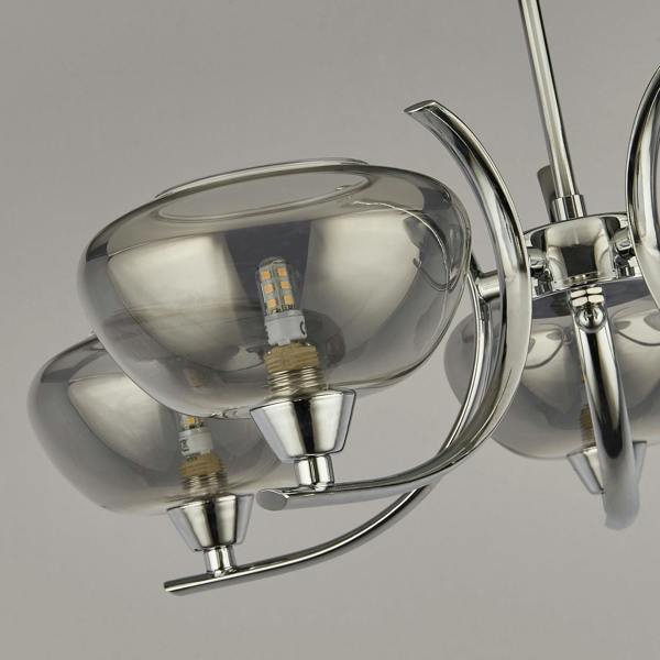 Pagazzi Lighting Hansel Semi  Flush 5 Light Smoked Glass Ceiling Light