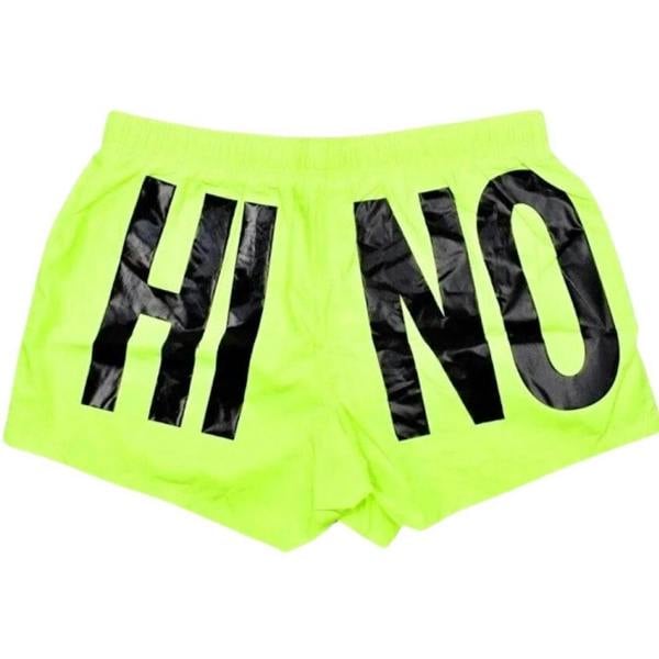 Moschino Mens Logo Polyester Swim Shorts - Acid Yellow - 