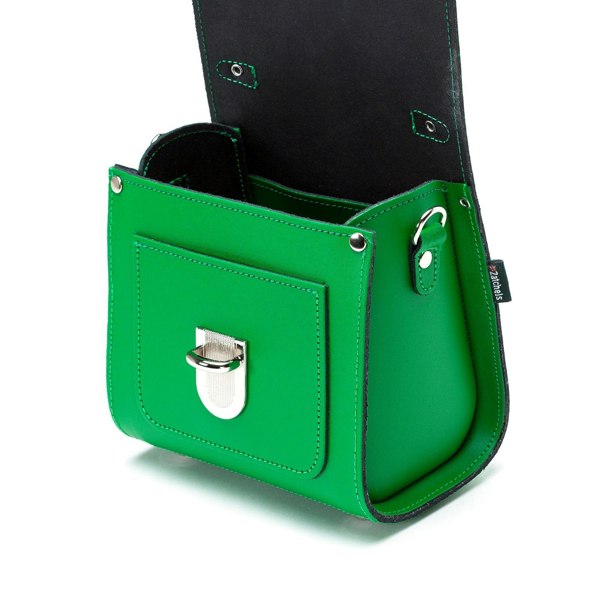 Zatchels Handmade Leather Sugarcube Handbag - Green