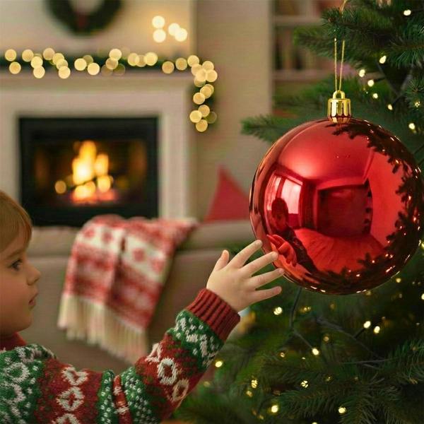 Shatchi 2cm Red Glossy Christmas Bauble for Festive Home Styling and Seasonal Displays