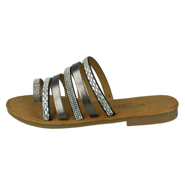 Spot On Ladies Spot On Flat Strappy Sandals F00262