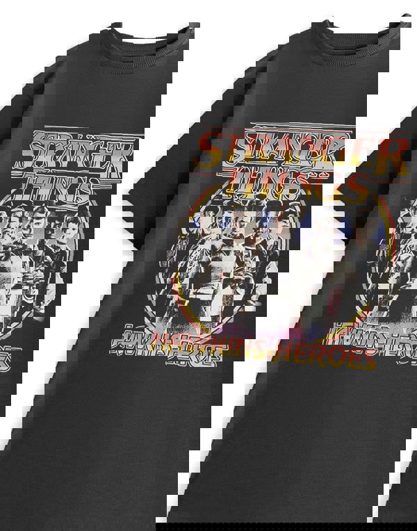 Stranger Things Unisex Kids Grey Hawkins Heroes Short Sleeved T-Shirt