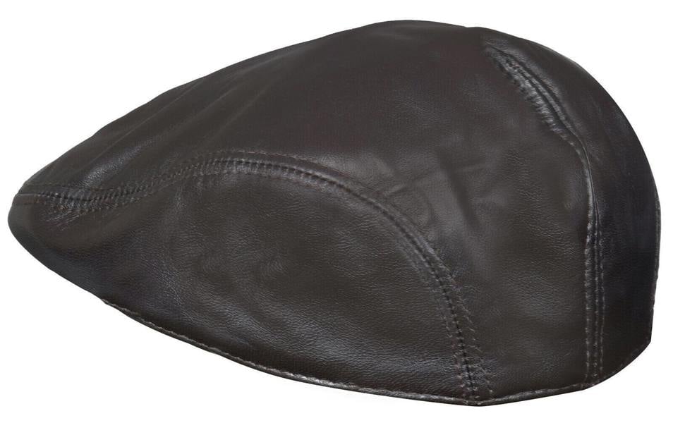 Infinity Leather Mens Leather Peaky Blinders Newsboy Flat Hat