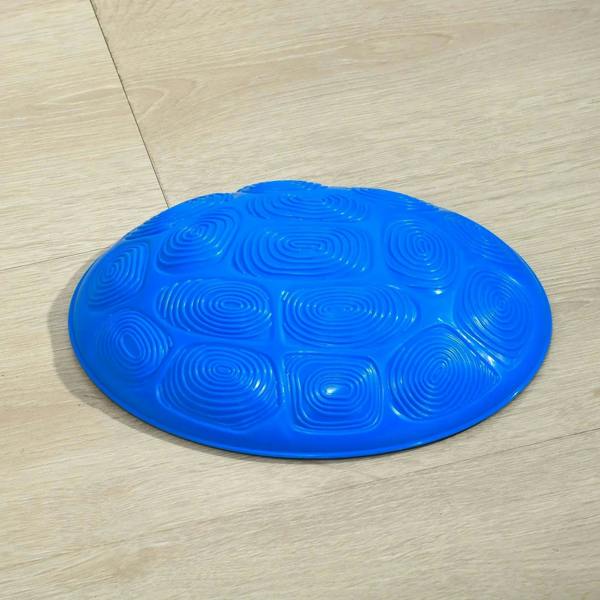 Blue round kids balance stepping stone with raised swirl texture