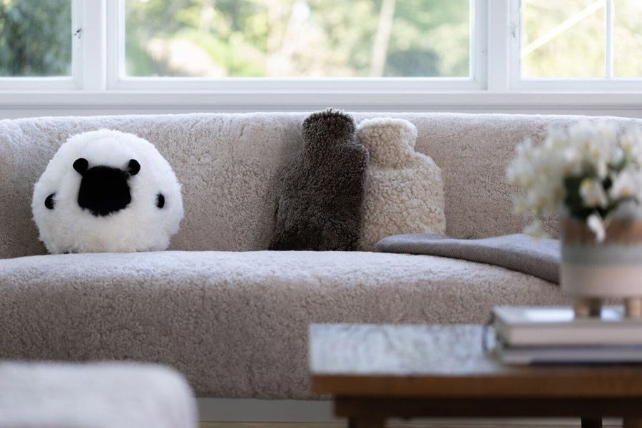 Sheepskin Hot Water Bottle Pearl