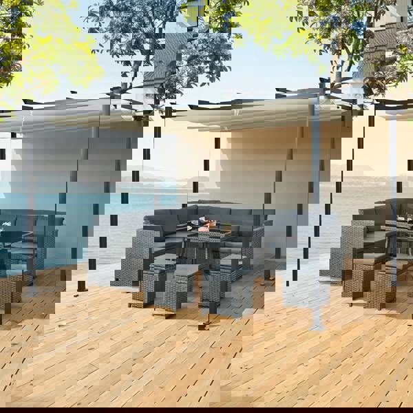 acorn 4m x 3m rectangular pergola in creamy white