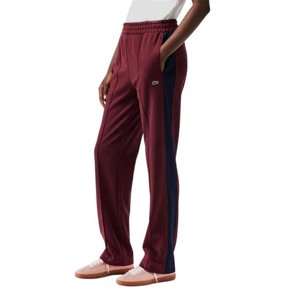 Lacoste Womens/Ladies Organic Cotton Side Stripe Joggers - Red - 