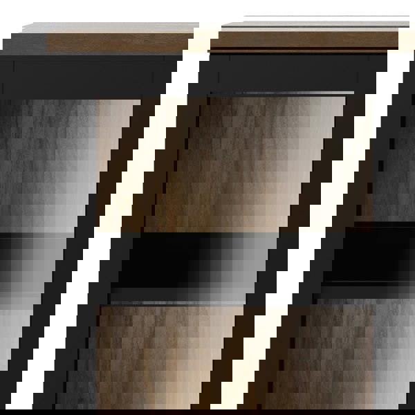 Furniture To Go Display Cabinet Glazed 2 Doors in Black and Walnut