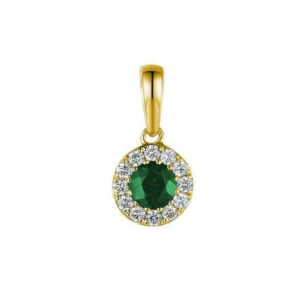 Sarah Layton Emerald & Diamond Cluster Pendant - 9ct Yellow Gold - NTP409ED-9YG