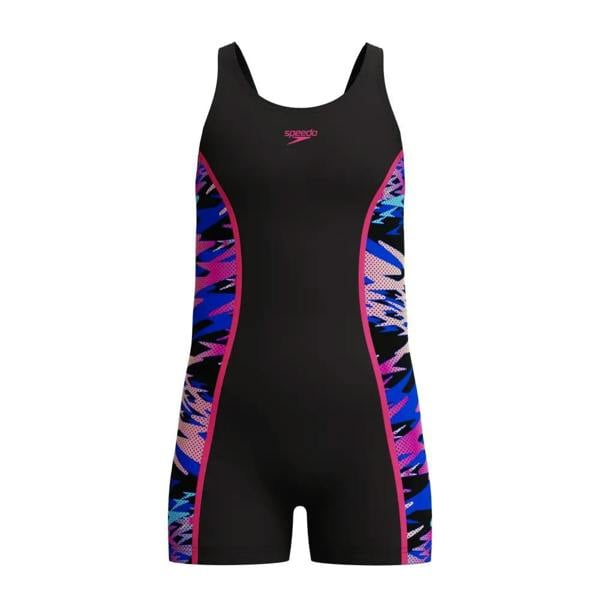 Speedo Girls Hyperboom Splice Muscleback Legsuit - Black/Pink