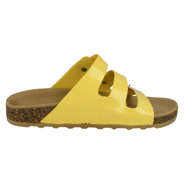 Spot On Ladies Spot On Three Buckle Mules