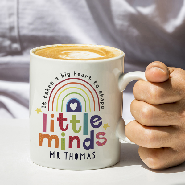 Personalised Memento Company Personalised Shape Little Minds Teacher Mug