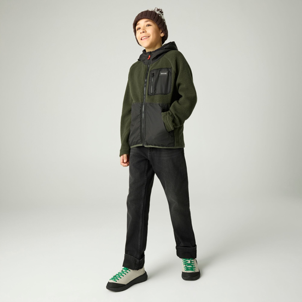 Regatta Kids Munro Hybrid Jacket - Dark Khaki/Black
