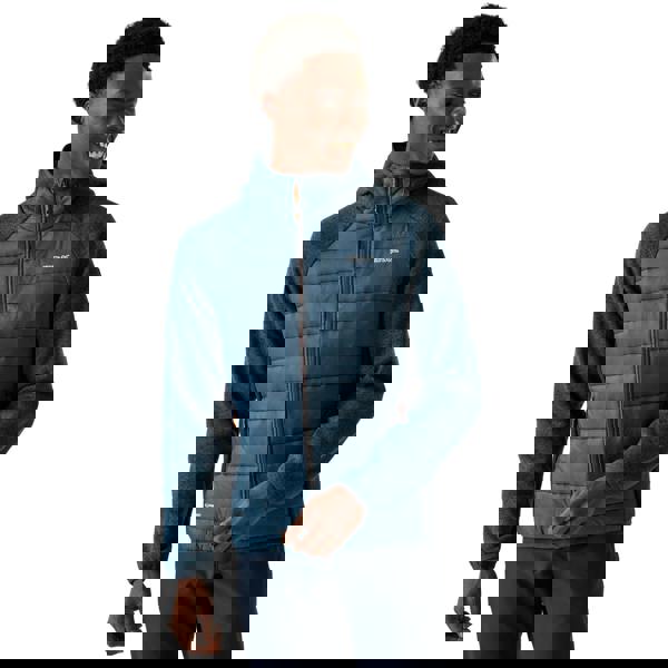 Regatta Mens Newhill Quilted Hybrid Jacket - Moonlight Denim/Navy - 