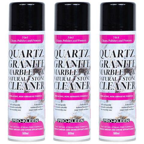 ProKleen Pro-Kleen Quartz, Granite, Marble and Natural Stone Cleaner 500ml x3 - Non-Abrasive & Streak Free