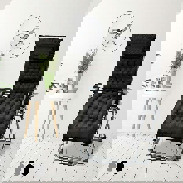 Smart Living Zero Gravity Chair with Cushion & Pillow - Black