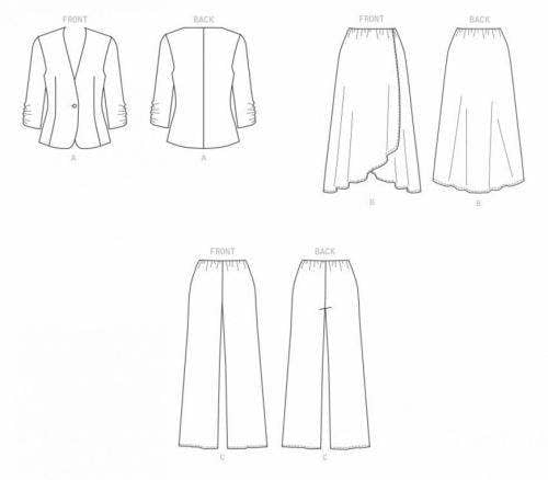 Butterick Sewing Pattern 6860, Jackets, Skirts, Trousers for Women, B5 (8-10-12-14-16) - Easy