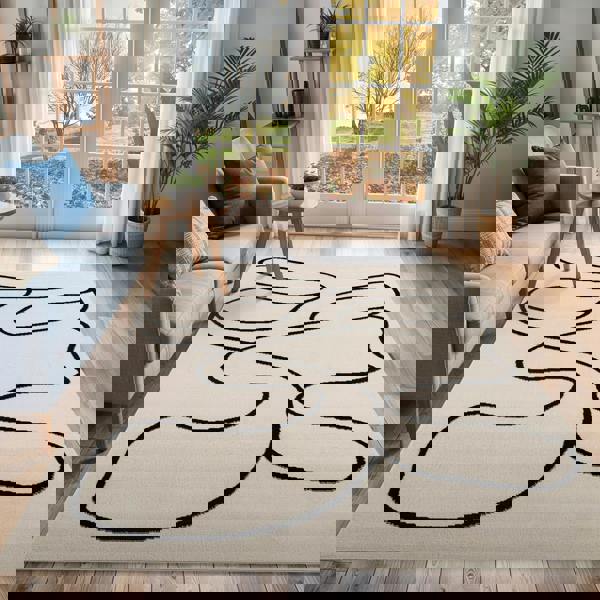 Livabliss Pisa-Modern Off-White Black Rug