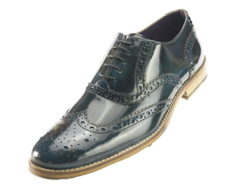 Frank James Newman Mens Leather Lace Hi Shine Formal Brogue Shoes