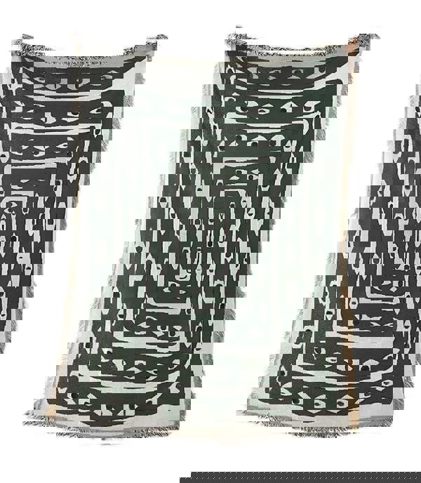 Anysox Anycozy Faux Cashmere Throw Blanket Green Snake Pattern 130x160cm