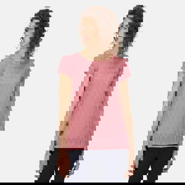 Regatta Womens/Ladies Jaelynn Dobby Cotton T-Shirt - Heather Rose - 