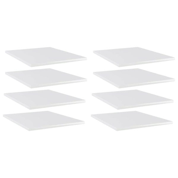 Berkfield Bookshelf Boards 8 pcs High Gloss White 40x50x1.5 cm Engineered Wood