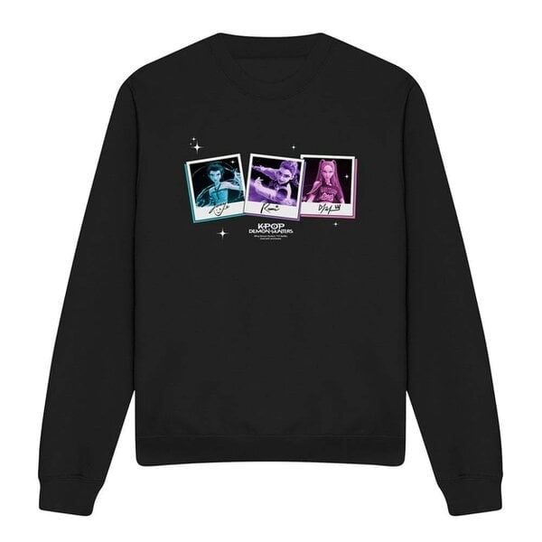 K-Pop Demon Hunters Unisex Adult Polaroid Sweatshirt - Black
