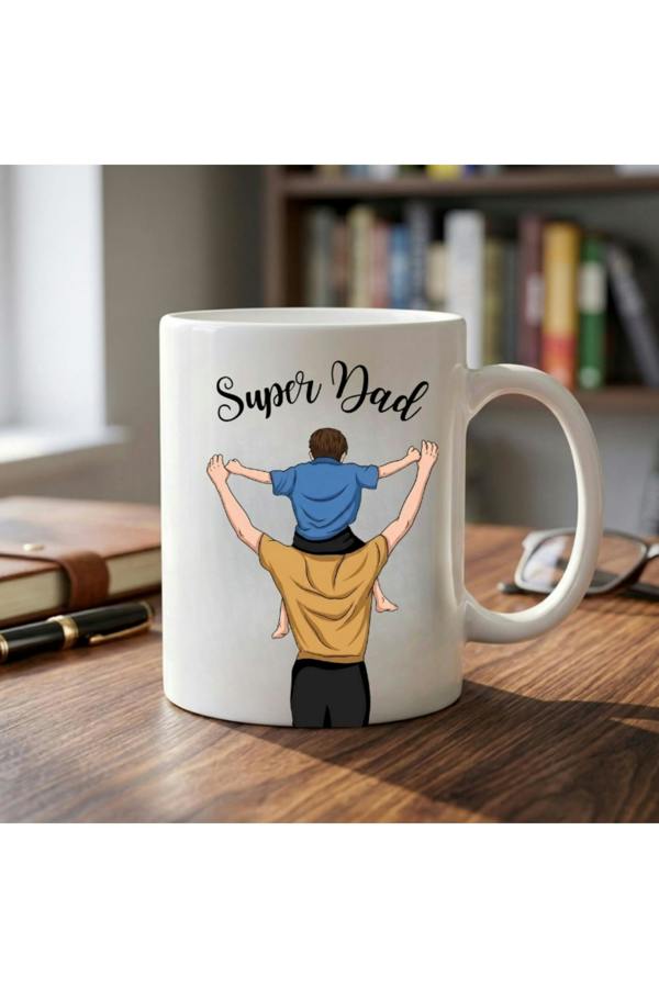Dyzi Super Dad Mug Ceramic Coffee Cup