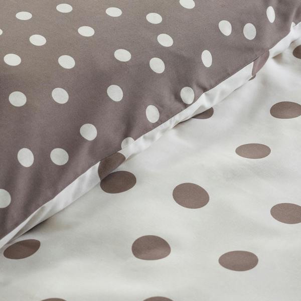 Catherine Lansfield Polka Dot Reversible Duvet Cover Set Chocolate