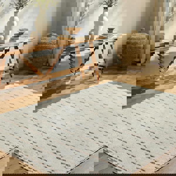 Livabliss Our Pnw Home Cascade-Modern Ivory Taupe Graphic High Pile Rug