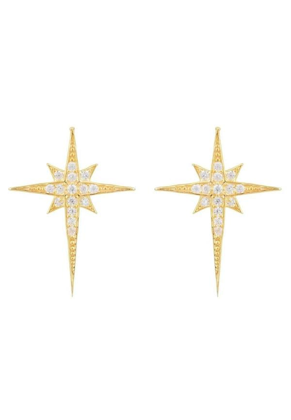 North Star Small Stud Earrings Gold - LATELITA Earrings