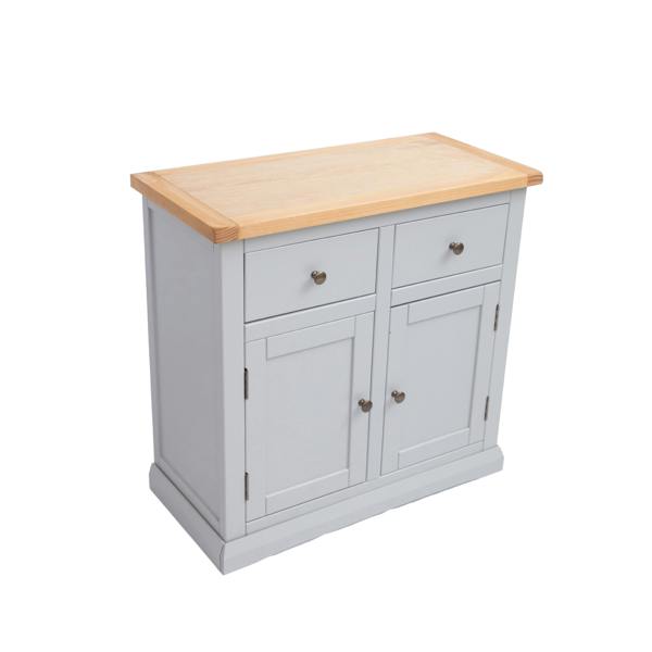 Cabinet Bits Loreo Light Grey 2 Drawer 2 Door Sideboard Brass Knob