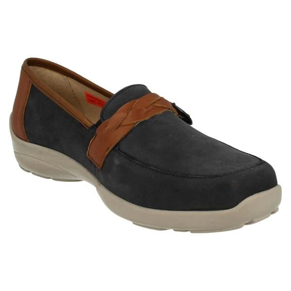 DB Shoes Ladies Easy B Wide Fitting Slip On Loafers Cork