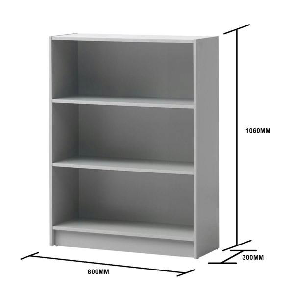 Timber Art Design 3 Tier Bookcase Wide Display Shelving Storage Unit Wood Furniture