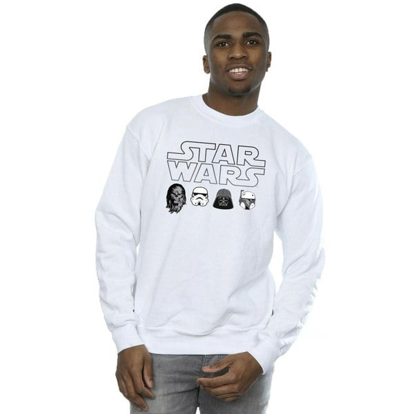 Star Wars Mens Character Heads Sweatshirt - White