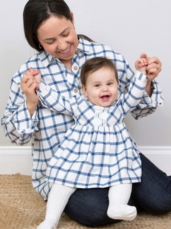 Kite Baby Organic Check Dress And Pants
