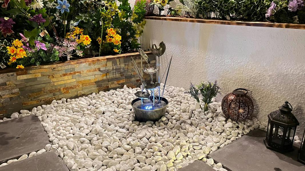 Tranquillity Water Features Small Flower Modern Metal Water Feature