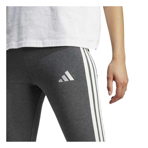Adidas Womens/Ladies 3 Stripes Athletic Leggings - Dark Grey - 