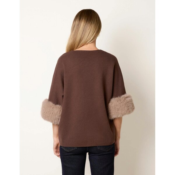 Blue Vanilla Faux Fur Cuff Jumper