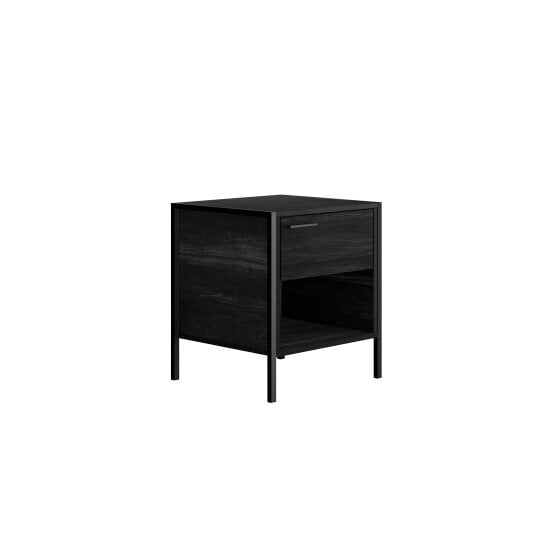Wyld Haus Ireland Black Wood Effect Bedside Table 2 Drawers