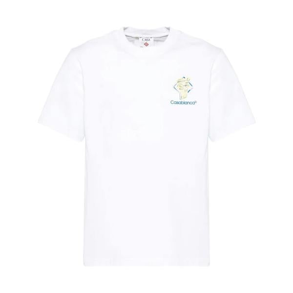 Casablanca Diamond Column Printed T-Shirt   in  White