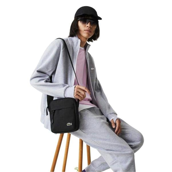 Lacoste Vertical Canvas Camera Bag - Black - 