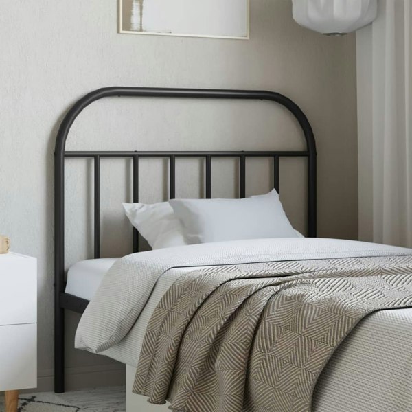 Berkfield Metal Headboard Black 100 cm