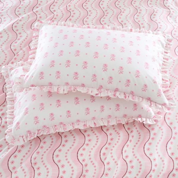 Cath Kidston Spitalfield Bunches Cotton Pillowcase Pair Pink