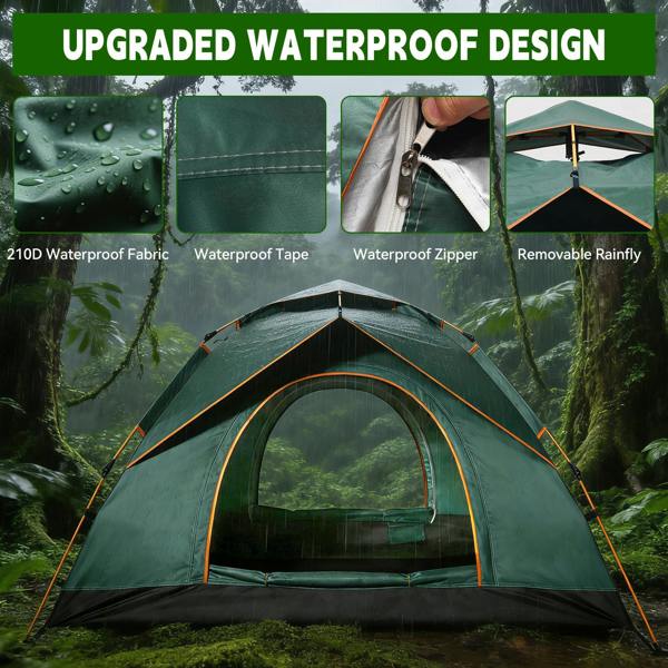 Leaper 3-4 Green Person Instant Pop-Up Tent