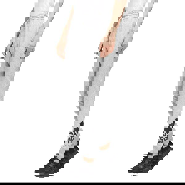 Adidas Mens French Terry Logo Tapered Leg Jogging Bottoms - Grey - 