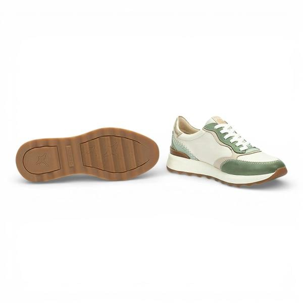 Arrecife - Women's Green Leather Lace Up Sneakers - Pikolinos - 5