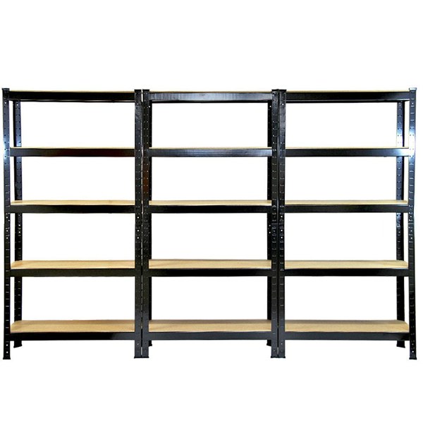 Monster Racking T-Rax Heavy Duty Shelving Units - Black (75cm W, 30cm D) Set of 6