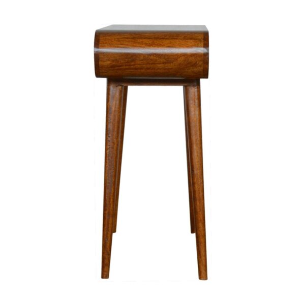 Wyld Haus Como Chestnut Mango Wood OvalcConsole Table 2 Drawers
