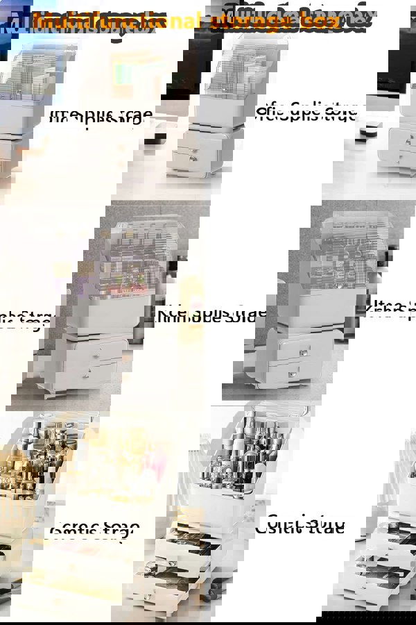 Living and Home Cosmetic Organizer Storage Box Makeup Storage Dustproof & Waterproof For Home Dormitory